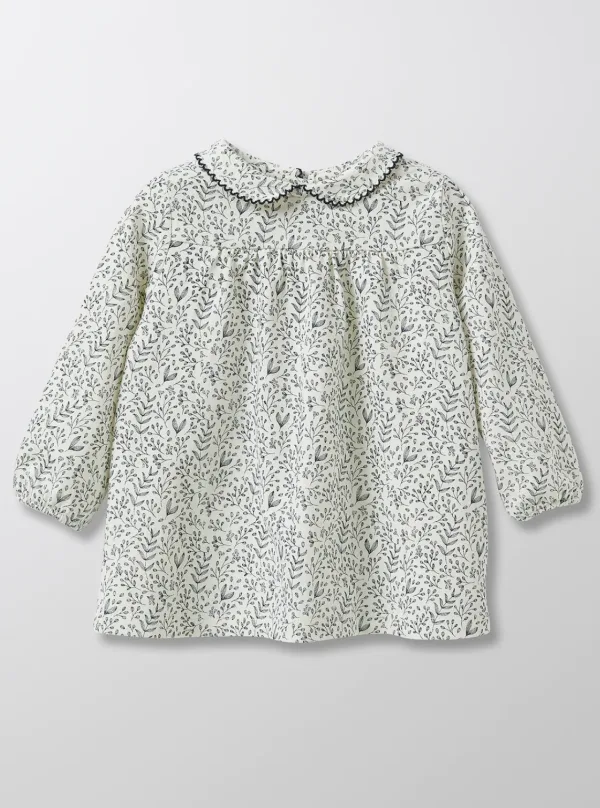 Blusa con cuello Claudine estampado de hojas y legging de punto de lana tinta - Cyrillus - Imagen 3