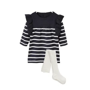 Vestido Suéter con volantes Marinero Tinta - Vertbaudet