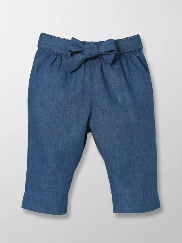 Guimpe cuello Claudine Azul Gris , Pantalon Denim Cinturón Nudo y Chaleco Tinta de Punto _ Cyrillus - Imagen 5