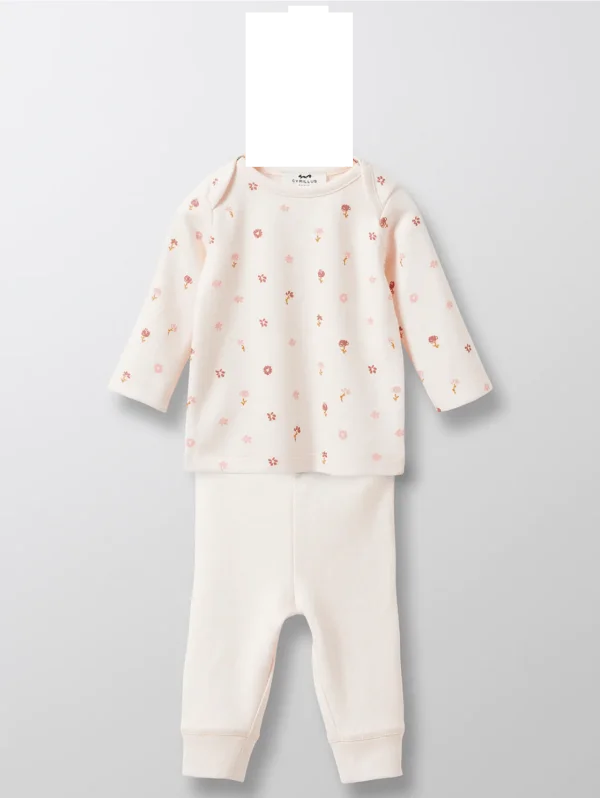 Pijama Floral 2 Piezas Rosa Nude _ Cyrillus