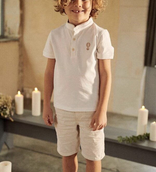 Conjunto Globo aerostático blanco/beige Polo y Short_ Sergent Major